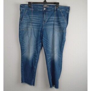Torrid Jeans Womens Sz 24 Crop Boyfriend Straight Vintage Stretch Mid-rise Pants